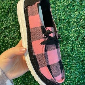 Gypsy Jazz Pink Plaid Prima Womens Shoes